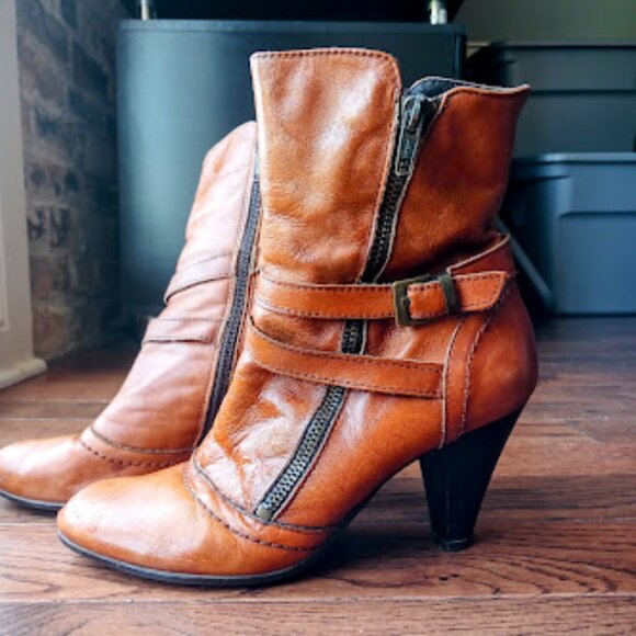 Browns Tan Brown Boots - Made in Italy - Women's Size 37 - Picture 2 of 9